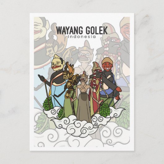 Wayang Golek West Java Indonesia Travel ポストカード (正面)