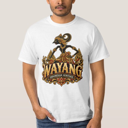 Wayang Indonesian Heritage v3 Tシャツ (正面)