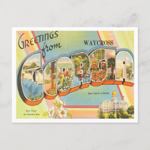 Waycross, Georgia Vintage Travelからの挨拶 ポストカード