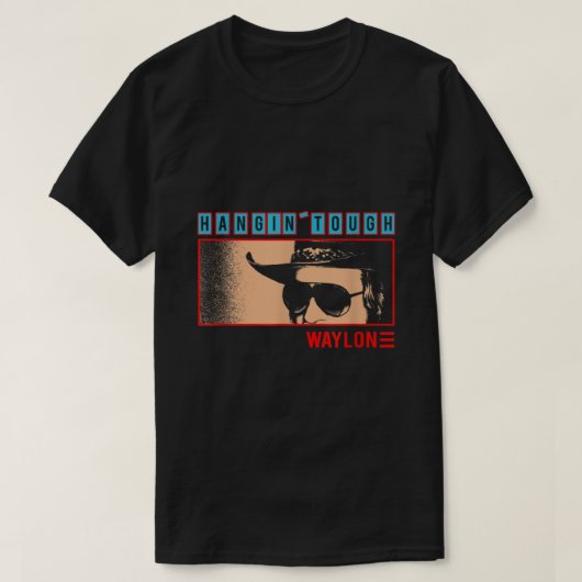 Waylon Jennings公式グッズHangin Toung Tシャツ (デザイン正面)