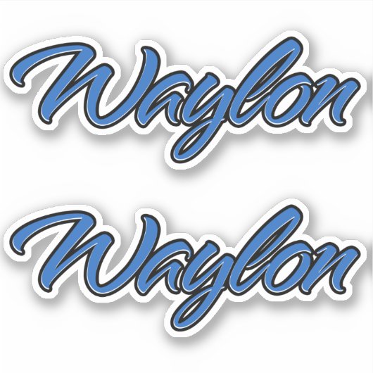 Waylon Name blue Aufkleber Sticker Stickerset シール (正面)