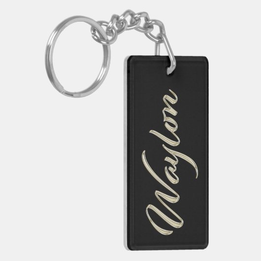 Waylon Name whitegold Schlüsselanhänger Anhänger キーホルダー (正面左)