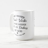 Waymaker、Miracle Worker -ブラック·プリント コーヒーマグカップ (正面左)