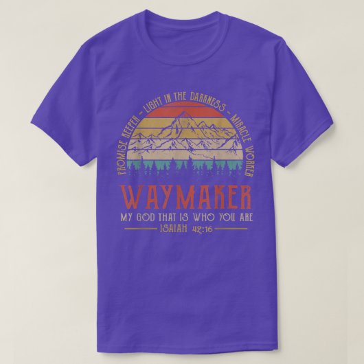 Waymaker Miracle Worker Promise Keeper Christian Tシャツ (デザイン正面)