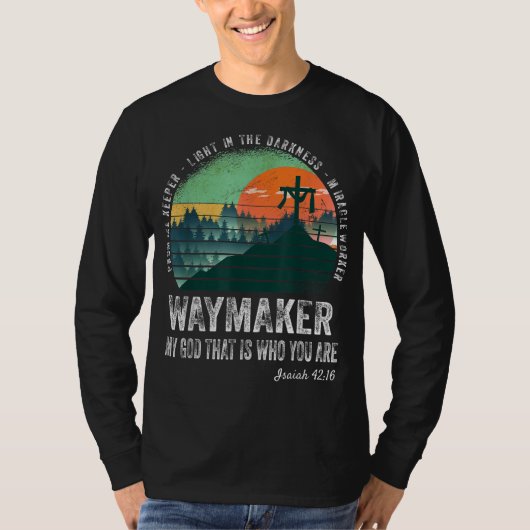 Waymaker Miracle Worker Promise Keeper Jesus Chris Tシャツ (正面)