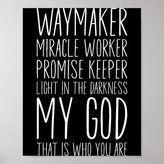Waymaker Miracle Worker Promise Keeper My God Chri ポスター (正面)