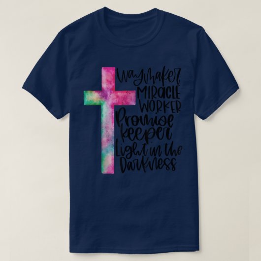 Waymaker Miracle Worker Rainbow, Christian Tシャツ (デザイン正面)