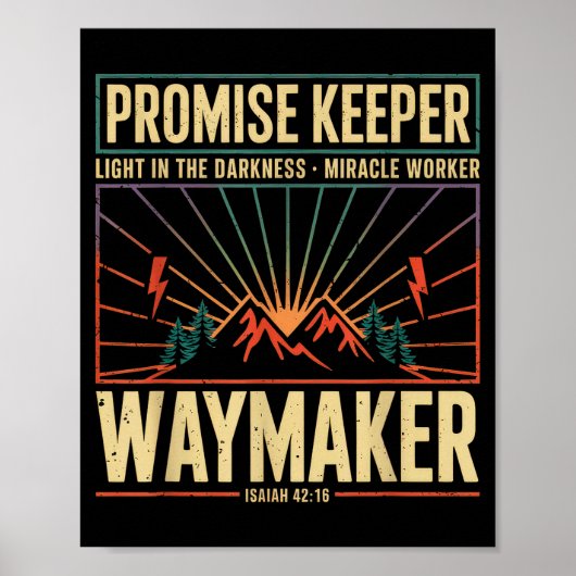 Waymaker Promise Keeper Miracle Worker God Christi ポスター (正面)
