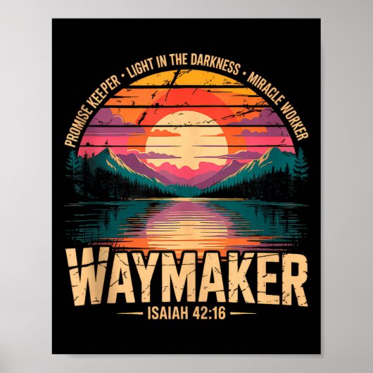 Waymaker Promise Keeper Miracle Worker God Christi ポスター (正面)