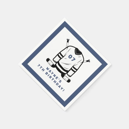 WAYNEホッケープレイヤースポーツをテーマにした少年誕生日 スタンダードカクテルナプキン (角)