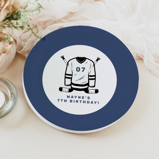 WAYNEホッケープレイヤースポーツをテーマにした少年誕生日 ペーパープレート