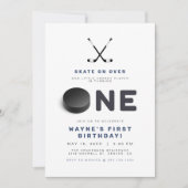 WAYNE Hockey Sportをテーマにしたフォトファースト誕生日 招待状 (正面)