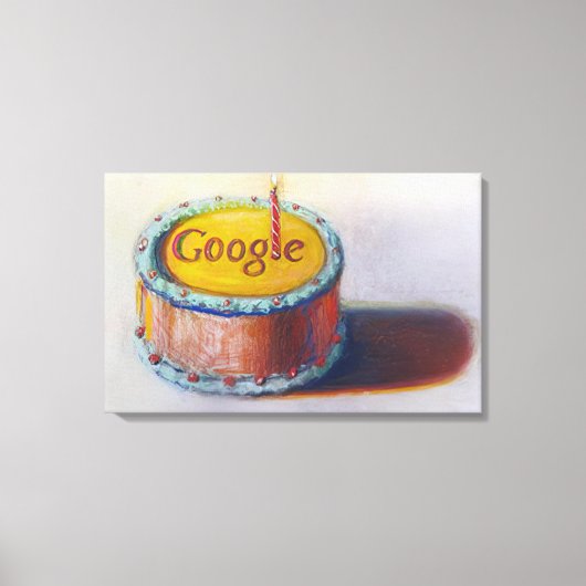 Wayne Thiebaud - Google - 12お誕生日ケーキDoodl キャンバスプリント (正面)