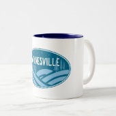 Waynesville North Carolina Outdoors ツートーンマグカップ (正面右)