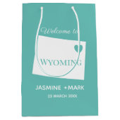 Wayomingの個人用設定の結婚へようこそ ミディアムペーパーバッグ (正面)