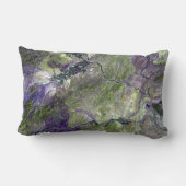 Waziristanの丘の衛星イメージの枕 ランバークッション (裏面)