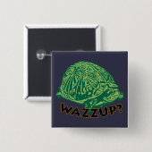 Wazup - 2インチスクエアボタン 缶バッジ (正面&裏面)