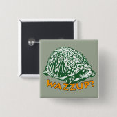 Wazup - 2インチスクエアボタン 缶バッジ (正面&裏面)