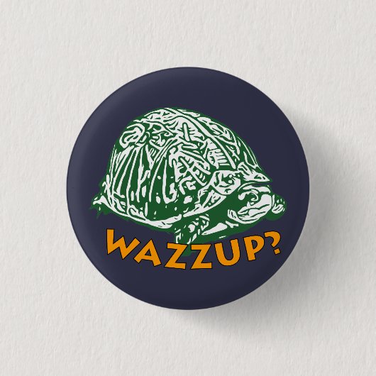 Wazzup - Small, 1¼ Inch Round Button 缶バッジ (正面)