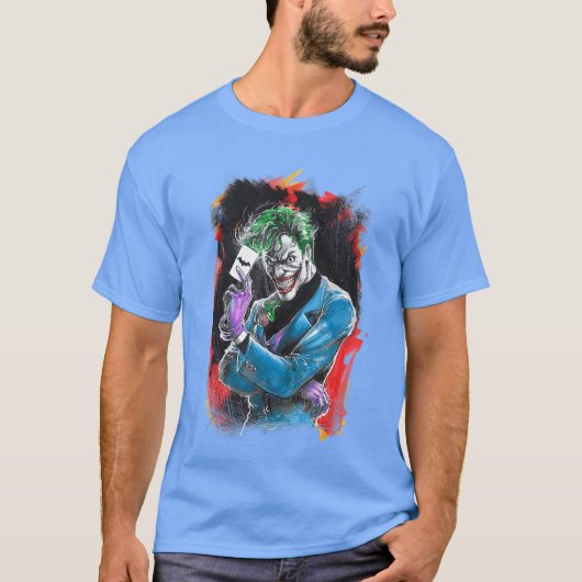 WB100 DC Comics Joker Prince of Crime Flaming Card Tシャツ (正面)