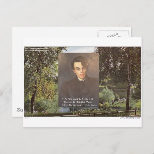 WB Yats "Strike Hot Iron"引用文Teeギフトなど ポストカード (正面/裏面)