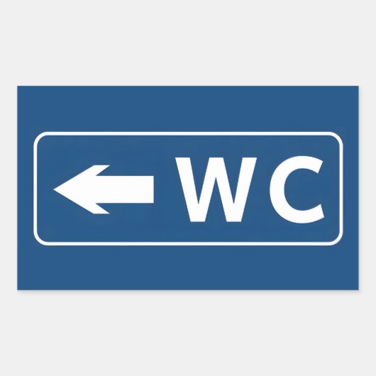 WCトイレ用トイレの標識 長方形シール (正面)