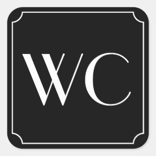 WC浴室の看板 スクエアシール