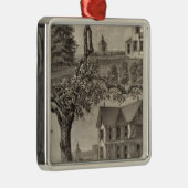 WC Hamiltonのコテージ、春レイク、NJ メタルオーナメント (右)