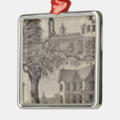 WC Hamiltonのコテージ、春レイク、NJ メタルオーナメント (左)