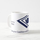 WCCVAのマグ コーヒーマグカップ (正面左)