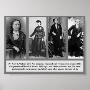 WCW Mary E Walker参与勲章名誉メダル ポスター