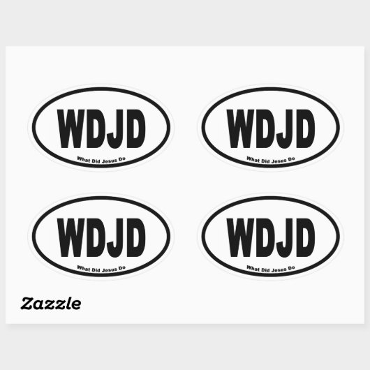WDJDイエズスがユーロで何をしたかスタイル 楕円形シール (シート)