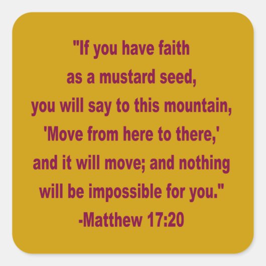 WDJS:マスタードシードシールとしての信仰 スクエアシール (正面)