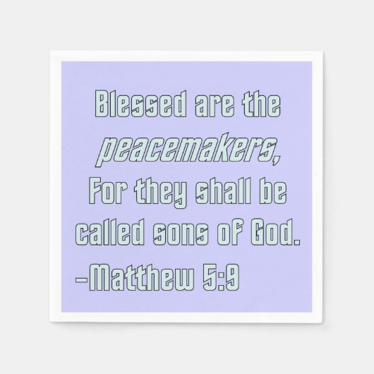 WDJS:賛美平和構築者 スタンダードカクテルナプキン (正面)