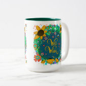 Weウィンかわいらしフローラ（昆虫）マルハナバチ賛美引用文 ツートーンマグカップ (正面右)