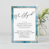 Weエロップドティール（緑がかった色）&金ゴールドインク披露宴のみ 招待状 (スタンド正面)