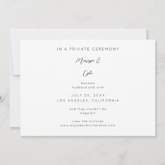 Weスクリプ得トタイポグラフィと写真アナウンス 招待状 (裏面)