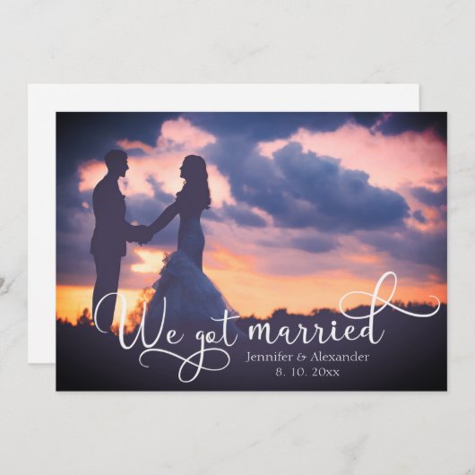 Weスクリプ得ト結婚したの写真 案内状 (正面/裏面)