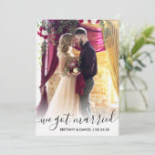 Weスクリプ得ト結婚した・オーバーレイ・フォト・カード サンキューカード (スタンド正面)