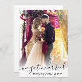 Weスクリプ得ト結婚した・オーバーレイ・フォト・カード サンキューカード (正面/裏面)