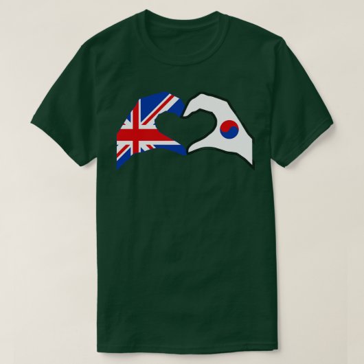 Weハートイギリス韓国愛国国旗シリーズ Tシャツ (デザイン正面)