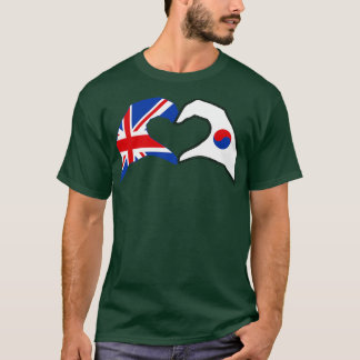 Weハートイギリス韓国愛国国旗シリーズ Tシャツ