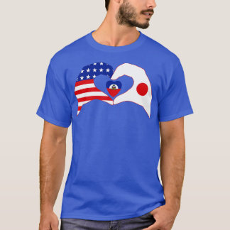 WeハートUSA Japanハイチ多国籍愛国者Fla Tシャツ