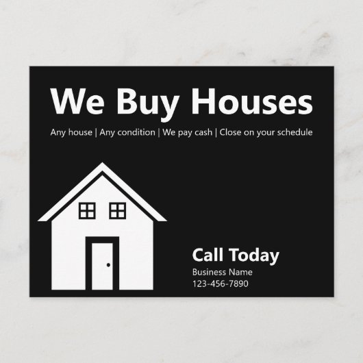 Weハ買ウスハウスブラックアンドホワ実在イエステイト ポストカード (正面)