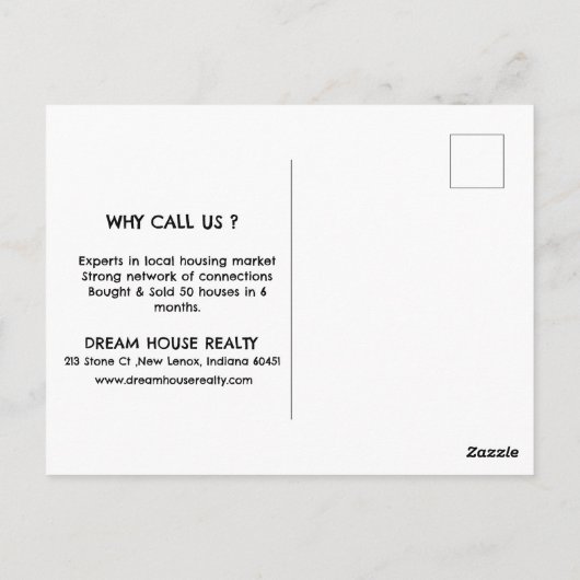 WeパーソナライズされたHouss買エテートのプロモーション ポストカード (裏面)