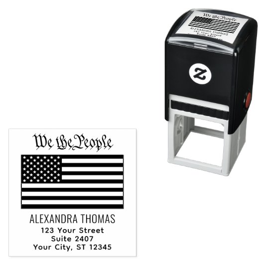 #WeピープルUSAアメリカ国旗の名前のアドレス セルフインキングスタンプ (インサイチュ)