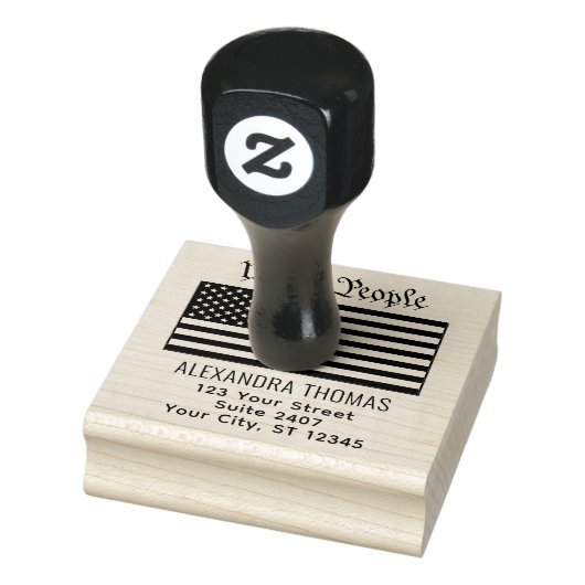 #WeピープルUSAアメリカ国旗の名前のアドレス ラバースタンプ (スタンプ)