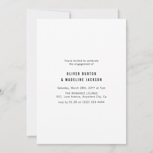 Weフォト得婚約した婚約パーティ 案内状 (裏面)