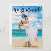 Weブ得ラシ結婚したスクリプトお祝い招待状Blk 案内状 (正面)