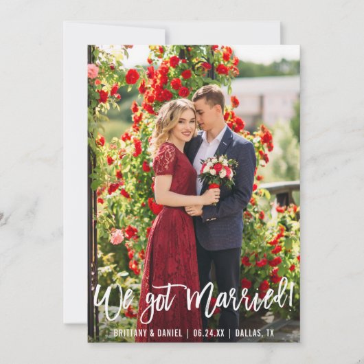 Weブ得ラシ結婚したスクリプトの写真 案内状 (正面)